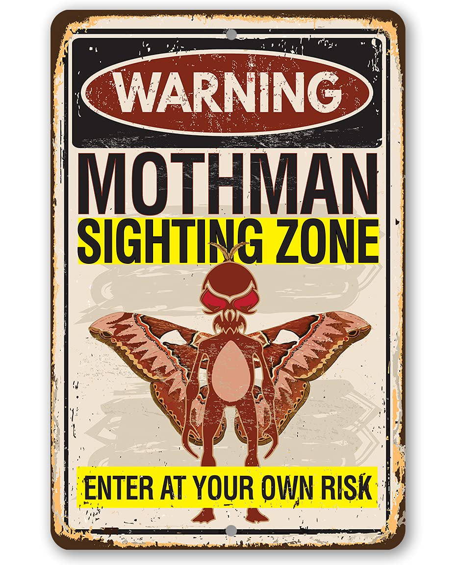  Warning Mothman Sighting Zone Metal Sign