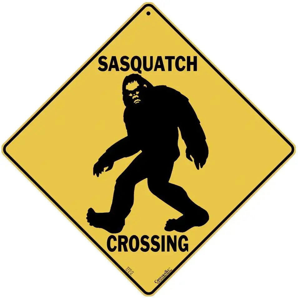 Sasquatch Crossing 12" X 12" Aluminum Sign 