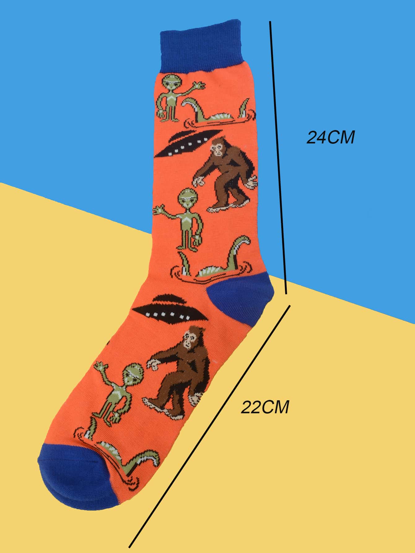 Bigfoot Alien And Nessie Crew Socks