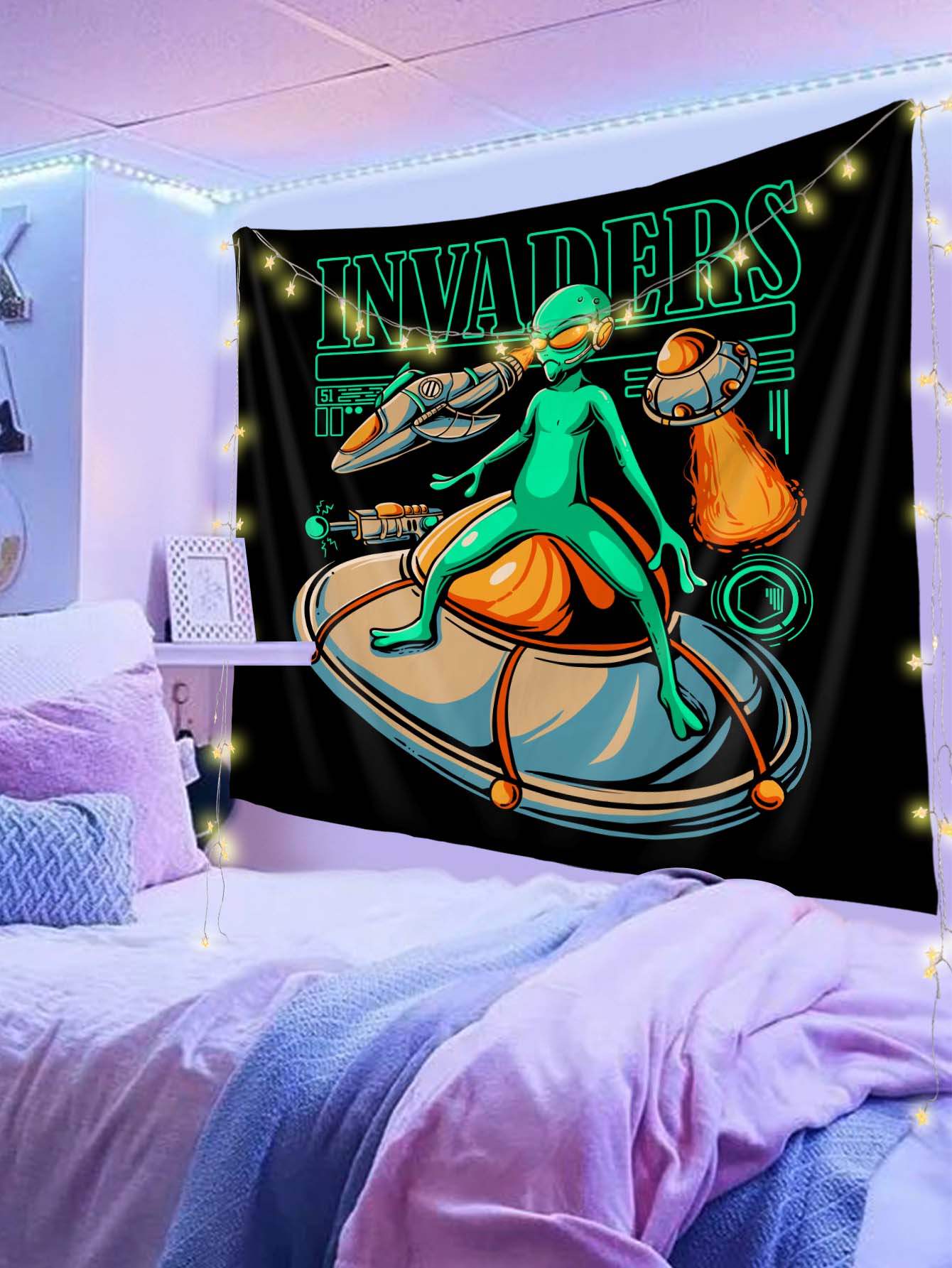 Invaders Alien Tapestry