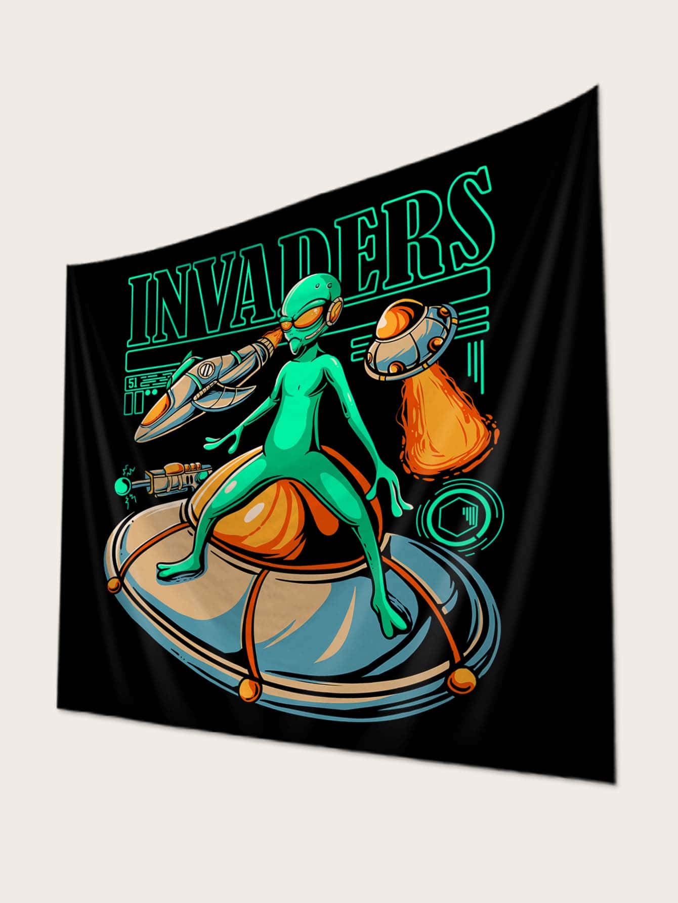 Invaders Alien Tapestry