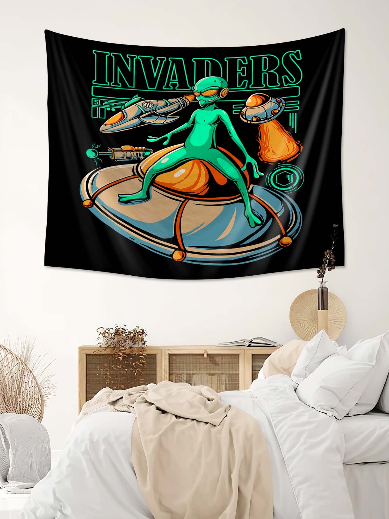 Invaders Alien Tapestry