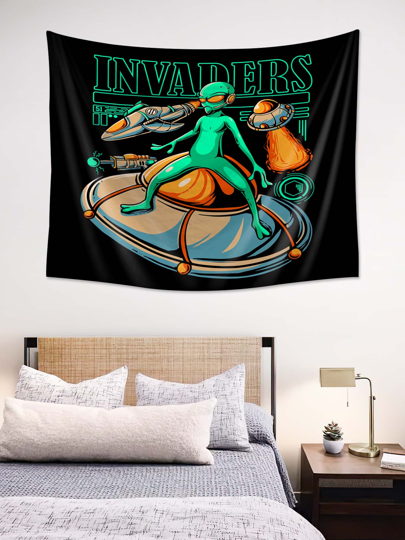 Invaders Alien Tapestry