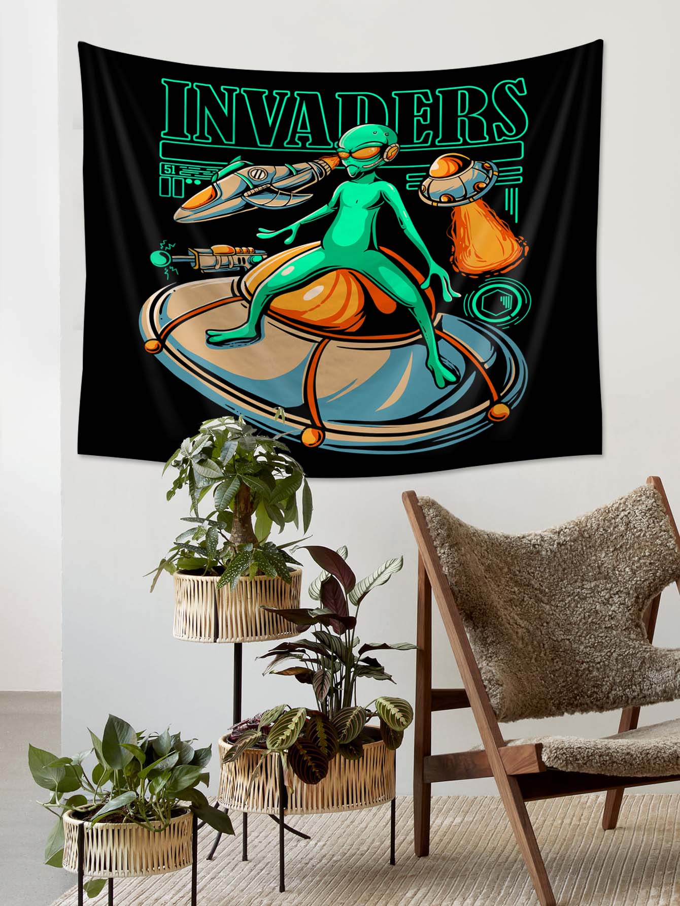 Invaders Alien Tapestry