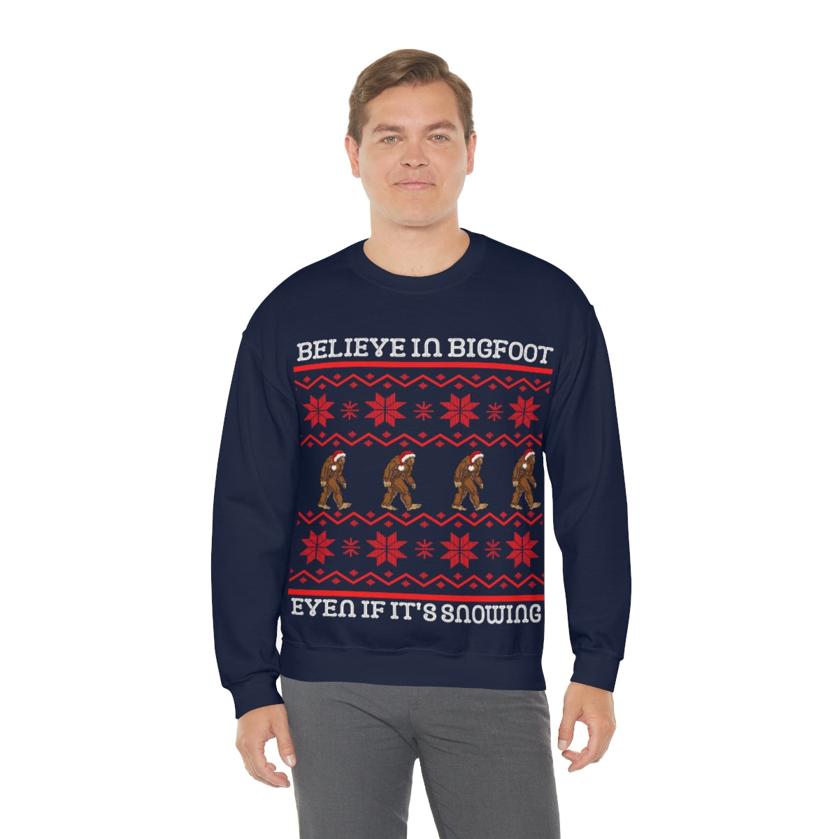 Bigfoot Christmas Sweater Style Sweatshirt