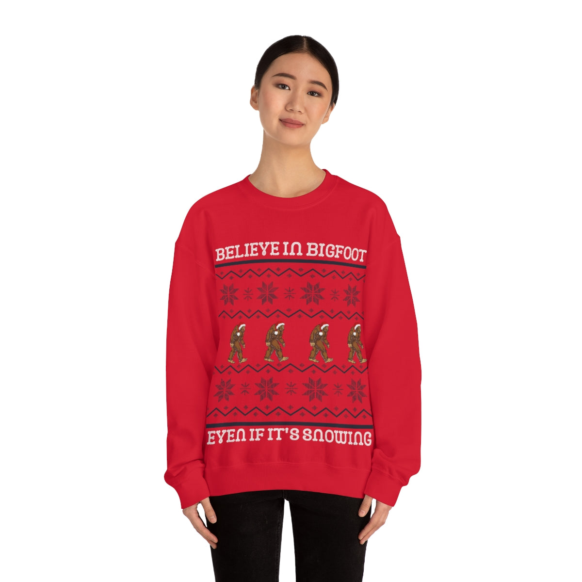 Bigfoot Christmas Sweater Style Sweatshirt