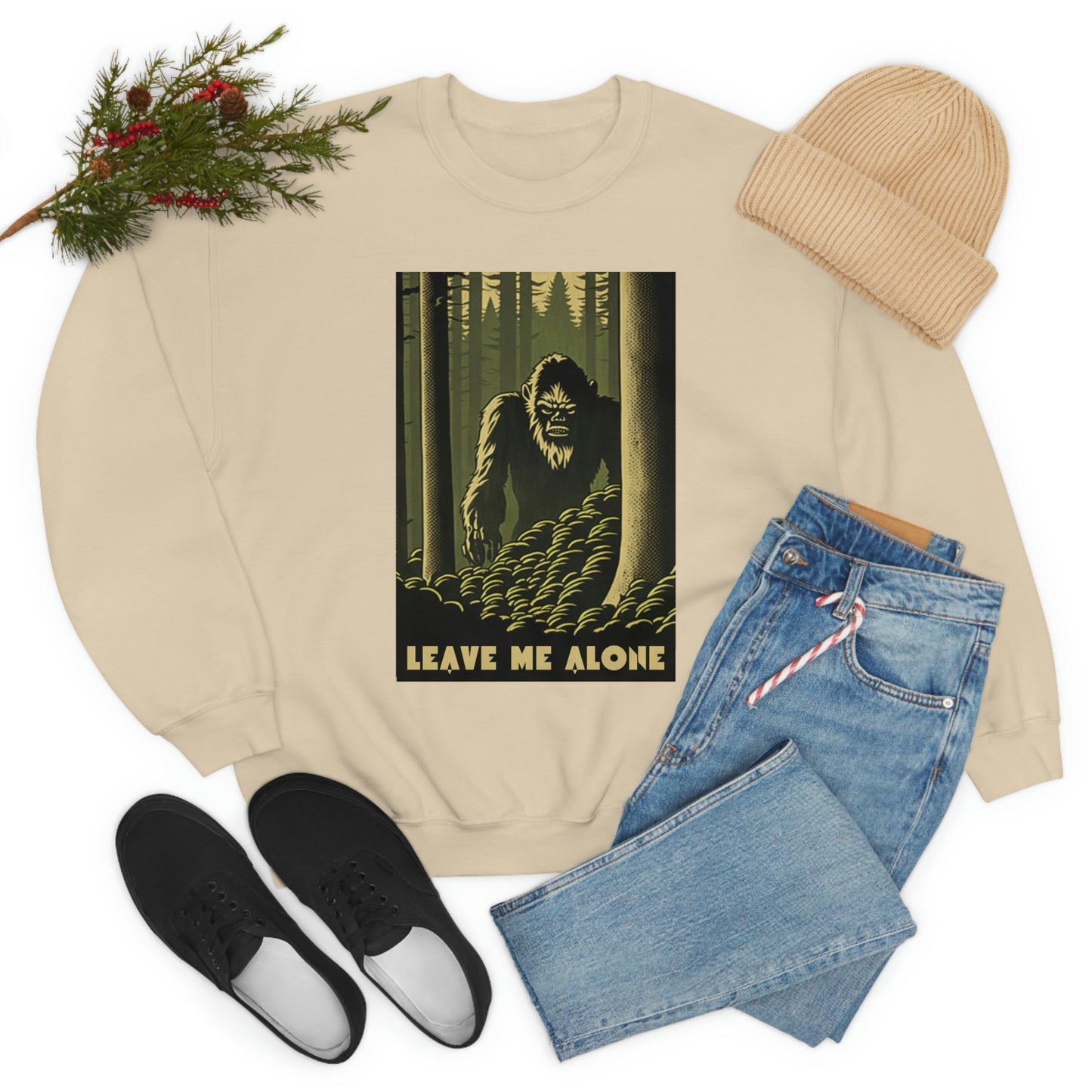"Leave Me Alone" Sasquatch Crewneck Sweatshirt