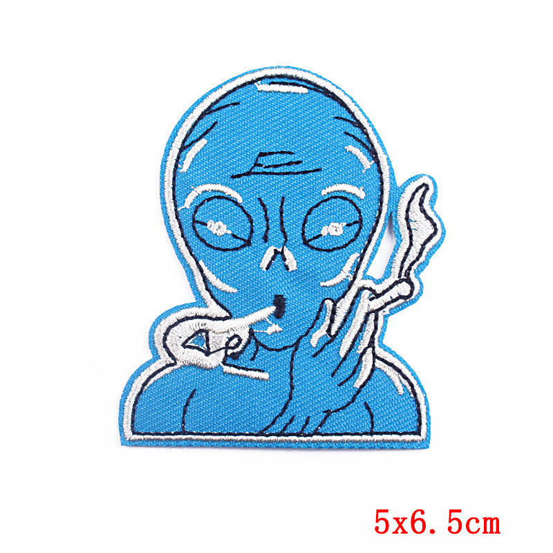 Retro Style Aliens And UFO Embroidery Patches