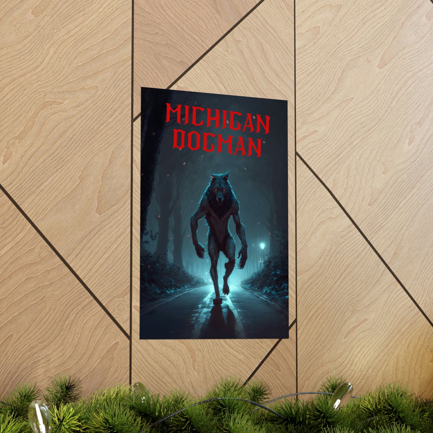 30s Horror Michigan Dogman Cryptid Poster