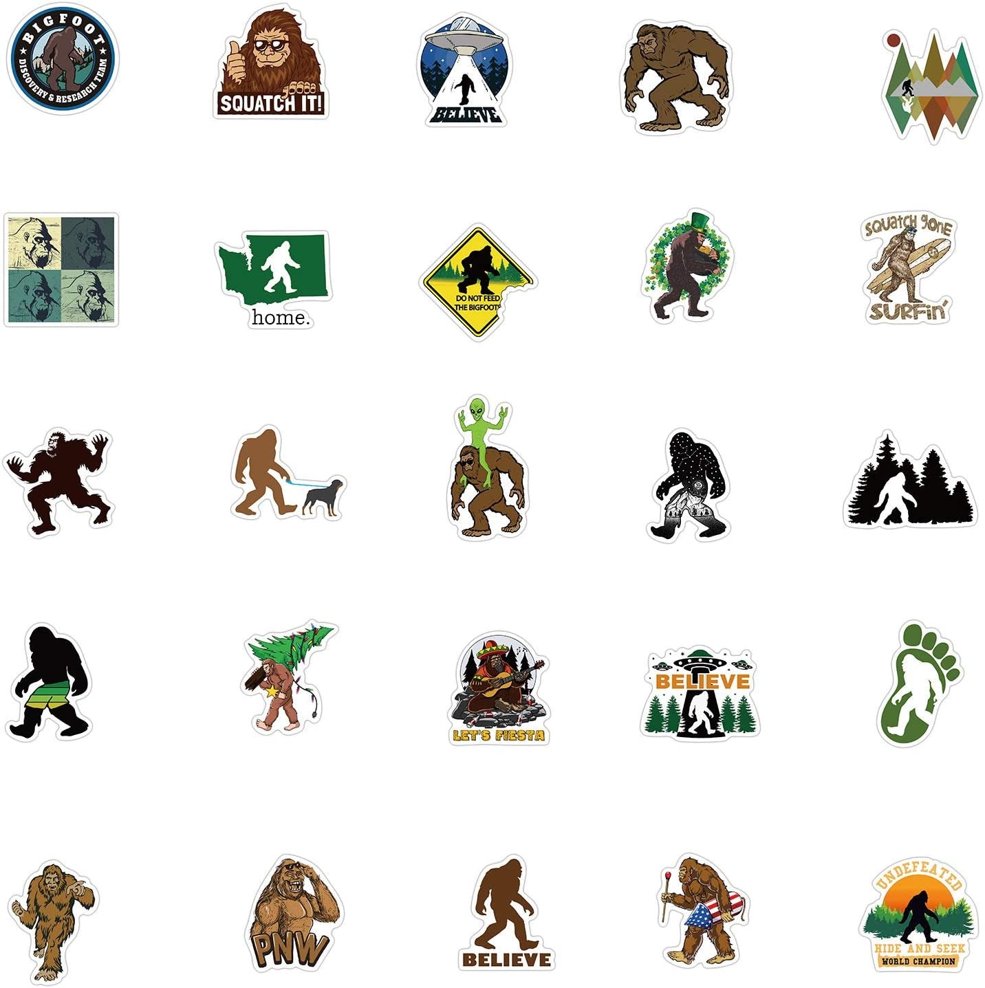 50Pcs Bigfoot Outdoor Nature Vinyls Stickers