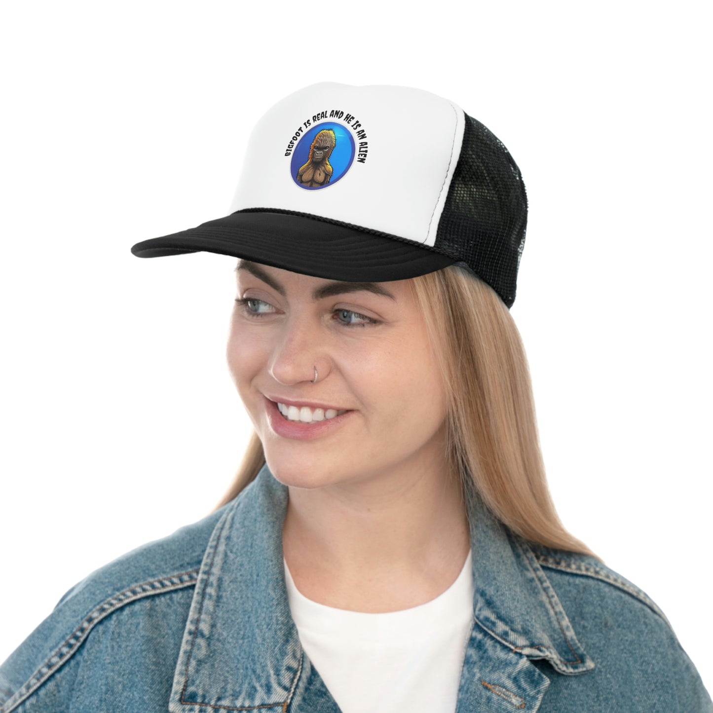 'Bigfoot Is Real And He Is An Alien' Trucker Hat Cap