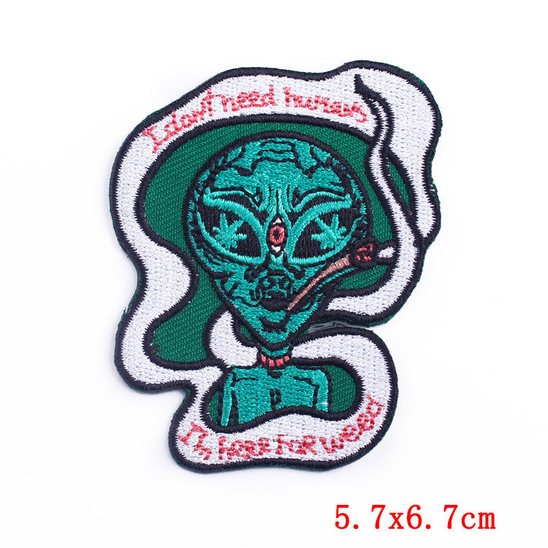 Retro Style Aliens And UFO Embroidery Patches