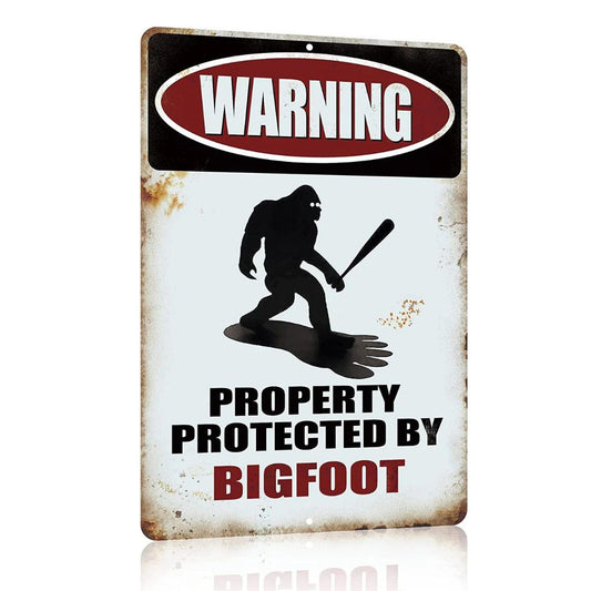 Funny Sasquatch's Property Gift Metal Sign