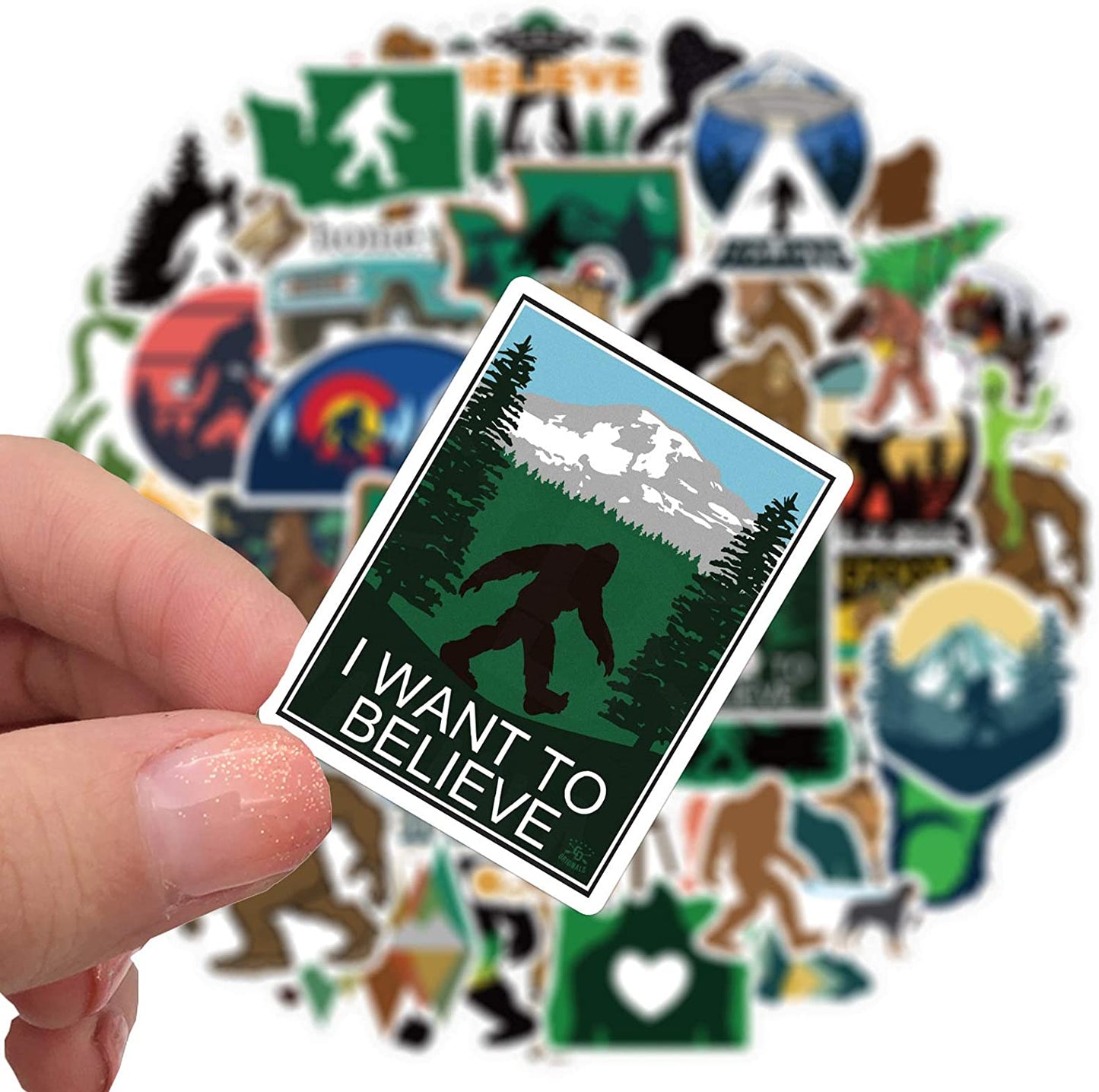 50Pcs Bigfoot Outdoor Nature Vinyls Stickers