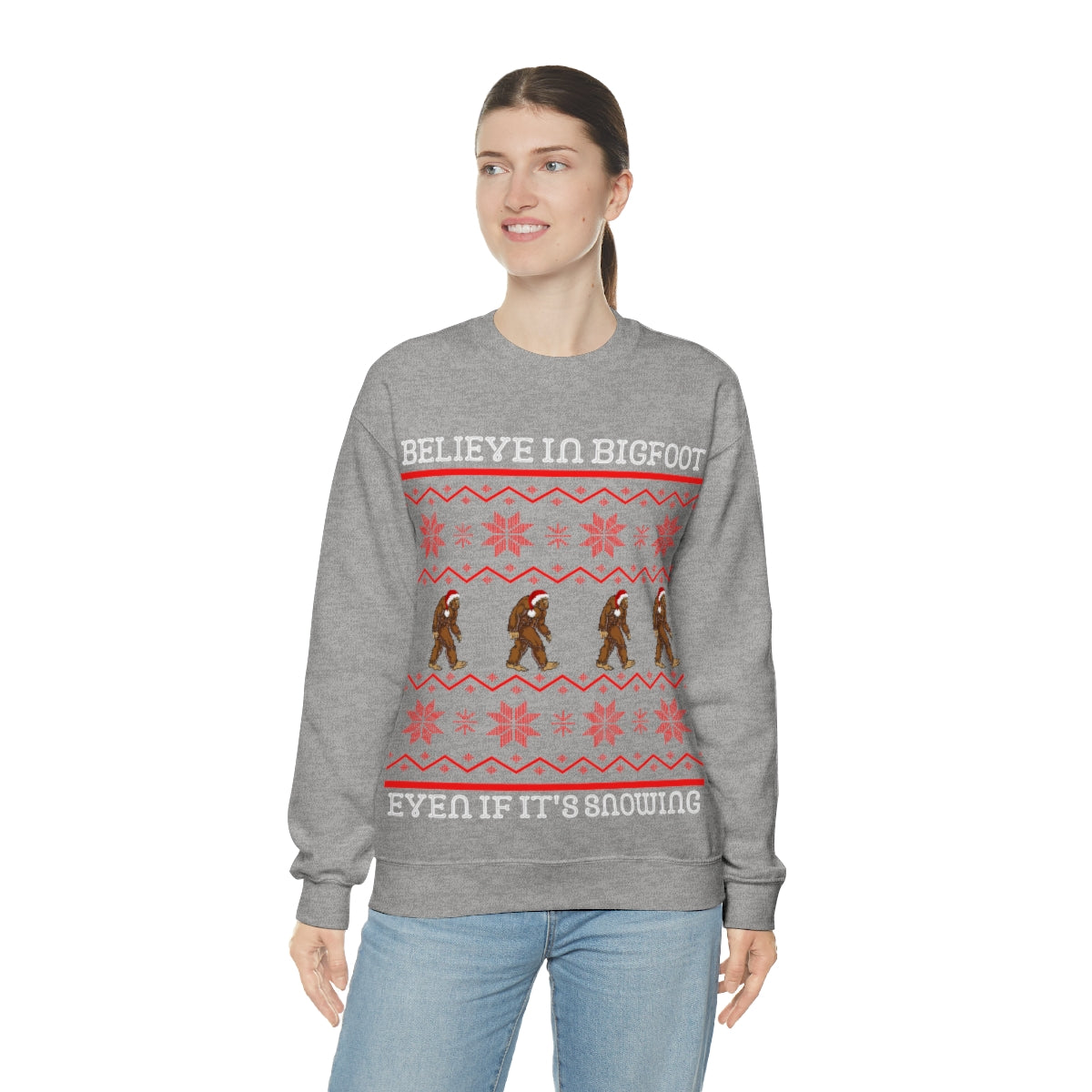 Bigfoot Christmas Sweater Style Sweatshirt