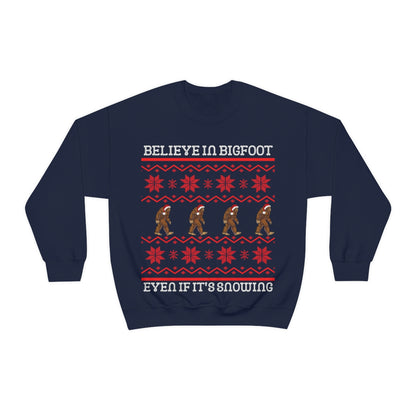 Bigfoot Christmas Sweater Style Sweatshirt