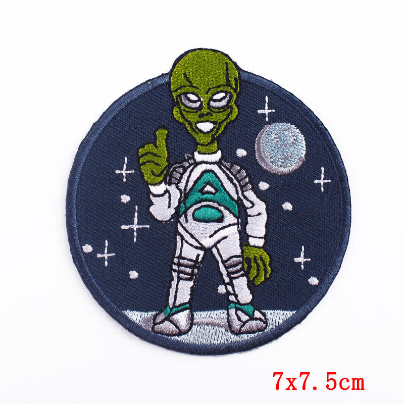 Retro Style Aliens And UFO Embroidery Patches