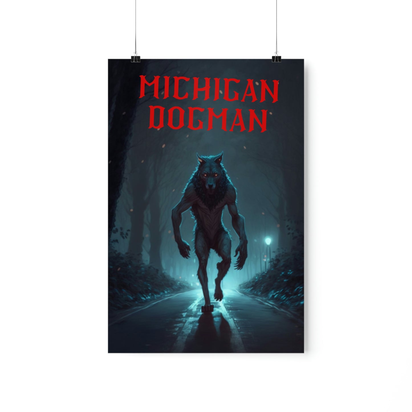 30s Horror Michigan Dogman Cryptid Poster