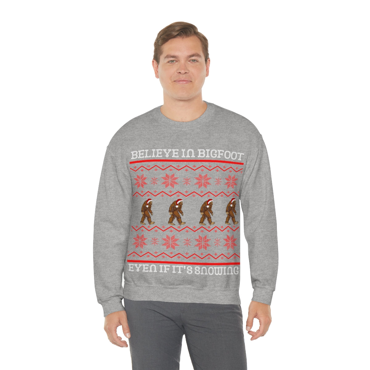 Bigfoot Christmas Sweater Style Sweatshirt